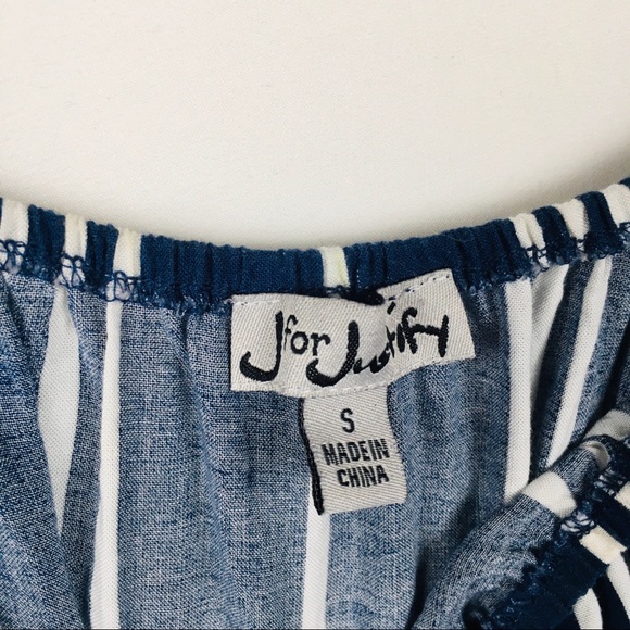 J for Justify Maxie Romper Striped Blue and White - Picture 8 of 9